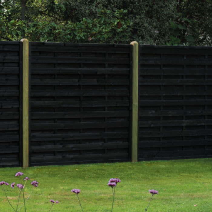 Black Square Horizontal Fence Panel - SH180B